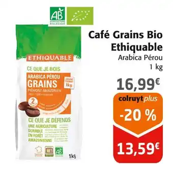 Colruyt Ethiquable café grains bio offre