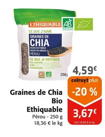 Colruyt Ethiquable graines de chia bio offre