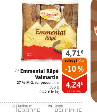 Colruyt Valmartin emmental râpé offre