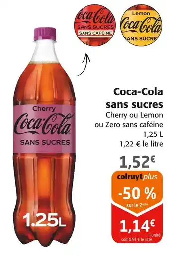 Colruyt Coca-cola coca-cola sans sucres offre