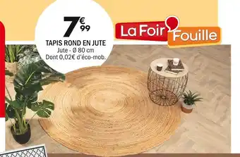 La Foir'Fouille Tapis rond en jute offre
