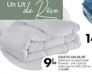 La Foir'Fouille Couette 400 gr/m2 offre
