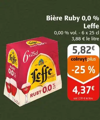 Colruyt Leffe bière ruby 0,0 % offre