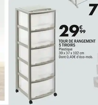 La Foir'Fouille Tour de rangement 5 tiroirs offre