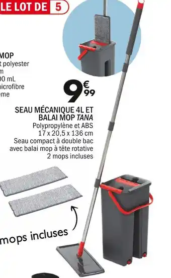 La Foir'Fouille Seau mécanique 4l et balai mop tana offre