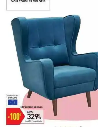 Conforama Fauteuil Velours offre