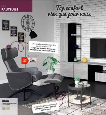 Fauteuil De Relaxation + Repose-pieds Kansas