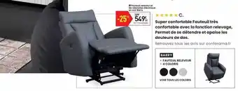 Conforama Fauteuil Releveur Et De Relaxation électrique En Cuir Barry offre