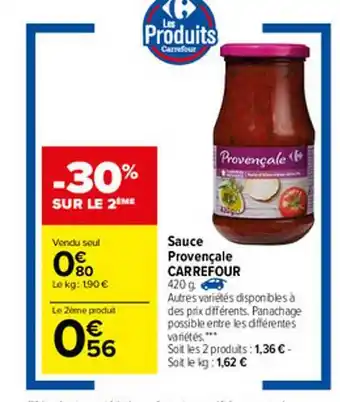 Carrefour Sauce Provençale Carrefour offre