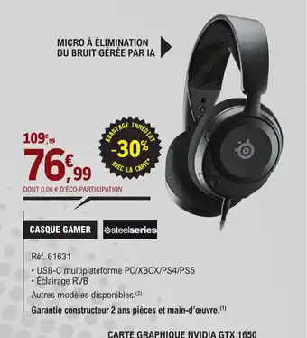 E.Leclerc CASQUE GAMER offre