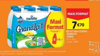 Leader Price A LAIT DEMI-ÉCRÉMÉ GRANDLAIT CANDIA offre