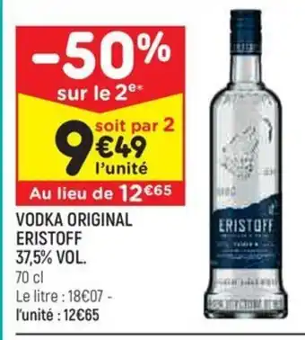 Leader Price VODKA ORIGINAL ERISTOFF 37,5% VOL. 70 cl offre