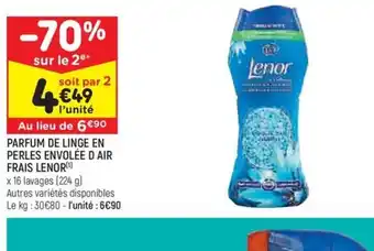 Leader Price PARFUM DE LINGE EN PERLES ENVOLÉE D AIR FRAIS LENOR offre