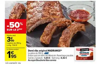 Carrefour Demi Ribs Original Madrange offre