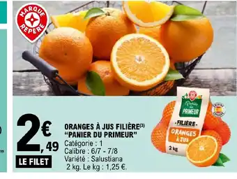 ORANGES À JUS FILIÈRE PANIER DU PRIMEUR"