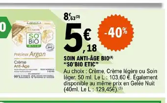 E.Leclerc Express SOIN ANTI-ÂGE BIO SO'BIO ETIC offre