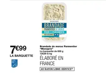 Brandade de morue Parmentier "Monoprix"