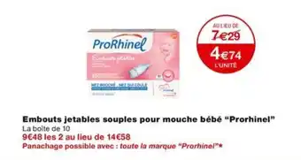 Monoprix Embouts jetables souples pour mouche bébé "Prorhinel" La boîte de 10 offre
