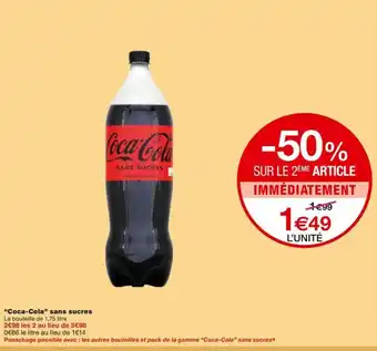 Monoprix "Coca-Cola" sans sucres offre