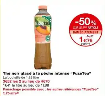 Monoprix Thé noir glacé à la pêche intense "FuzeTea" offre