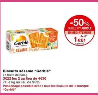 Monoprix Biscuits sésame "Gerblé" offre