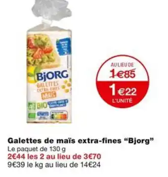 Monoprix Galettes de maïs extra-fines "Bjorg" offre