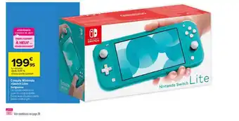 Carrefour Console Nintendo «switch Lite» Turquoise offre