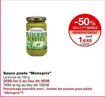 Monoprix Sauce pesto "Monoprix" offre