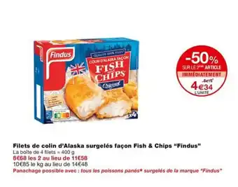 Monoprix Filets de colin d'Alaska surgelés façon Fish & Chips “Findus” offre