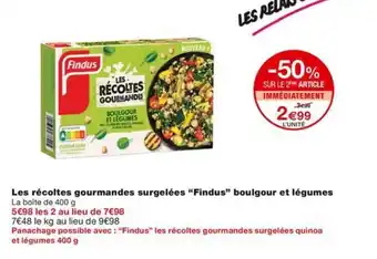 Monoprix Les récoltes gourmandes surgelées “Findus" boulgour et légumes La boîte de 400 g offre