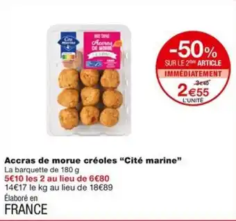 Monoprix Accras de morue créoles "Cité marine" offre