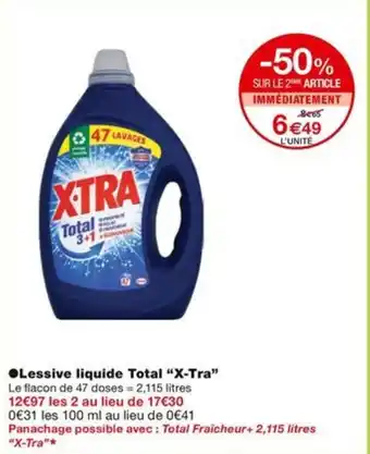 Monoprix ●Lessive liquide Total "X-Tra" offre