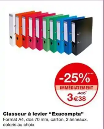 Monoprix Classeur à levier "Exacompta” offre