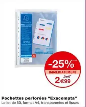 Monoprix Pochettes perforées "Exacompta" offre