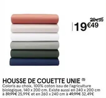 HOUSSE DE COUETTE UNIE (¹)