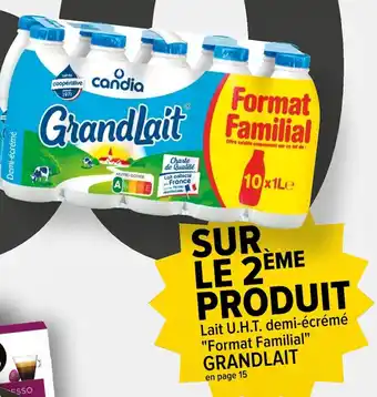 Carrefour Lait U.H.T. demi-écrémé "Format Familial" GRANDLAIT offre