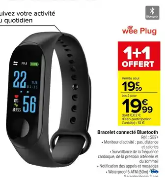 Carrefour Bracelet connecté Bluetooth offre