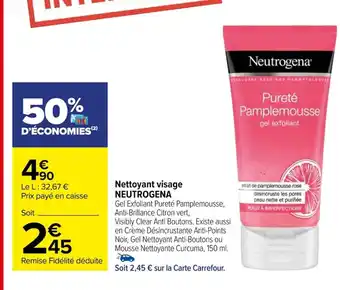Carrefour Nettoyant visage NEUTROGENA offre