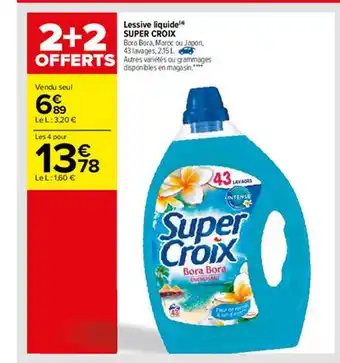Carrefour Lessive Liquide Super Croix offre