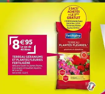 Delbard Terreau Géraniums Et Plantes Fleuries Fertiligène offre