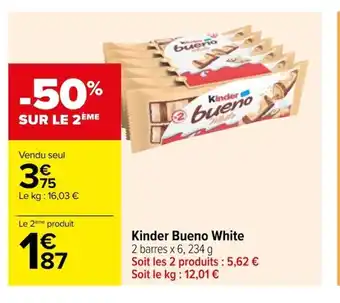 Carrefour Kinder Bueno White offre