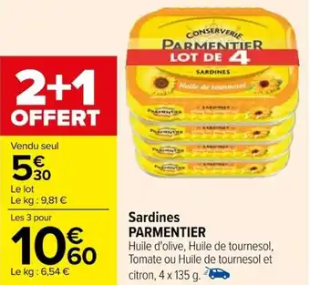 Carrefour Sardines PARMENTIER offre