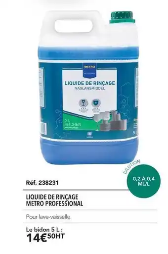 METRO Liquide De Rinçage Metro Pofessional offre