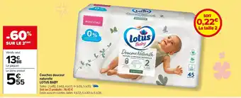 Carrefour Couches douceur naturelle LOTUS BABY offre