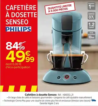 Carrefour Cafetière à dosette Senseo offre