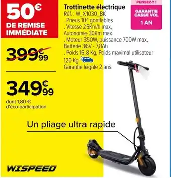Carrefour Trottinette électrique offre