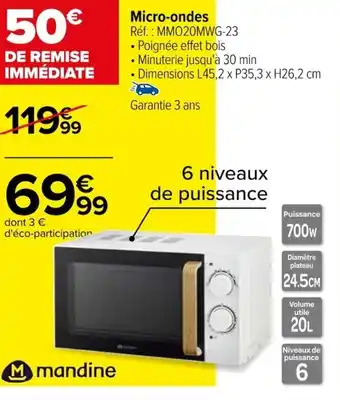 Carrefour Micro-ondes offre