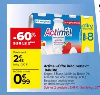 Carrefour Market Actimel «offre Découverte» Danone offre