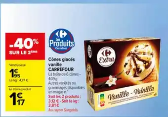 Carrefour Market Cônes Glacés Vanille Carrefour offre