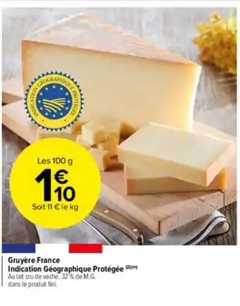 Gruyère France Indication Géographique Protégée